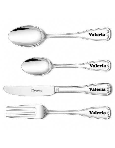 Cubierto 4 piezas de acero para cadete - Pintinox GA4002B (Grabado Incluido)