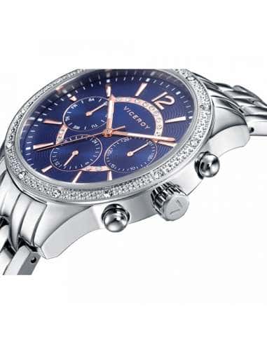 Reloj para Mujer de Acero con Esfera Azul, Multifunción y Bisel con Circonitas - Viceroy 471070-35