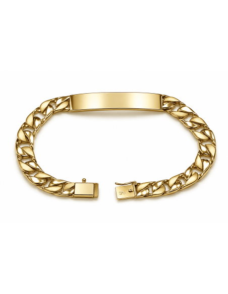 Esclava para caballero eslabón Barbado - Oro Amarillo 18k