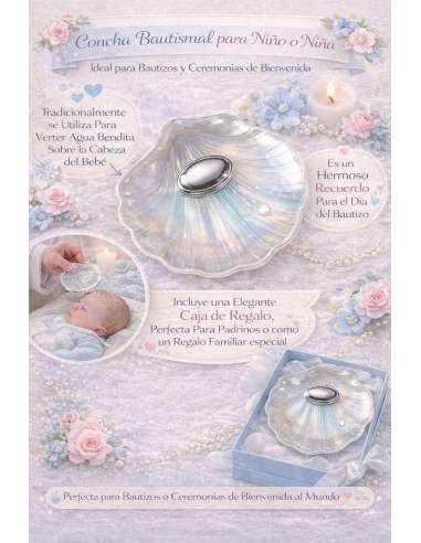 Set Infantil Cubierto Acero y Concha Cristal Nacarado con Chapa para Personalizar - Global Argenti GA1156