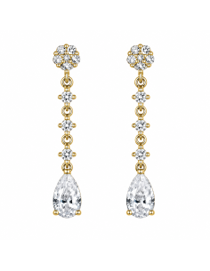 Pendientes para Mujer Chapado en Oro con Circonitas - Plata de ley