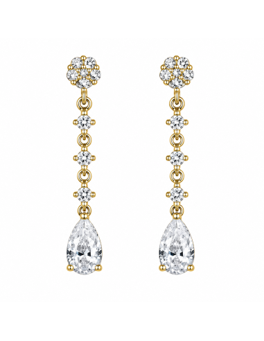 Pendientes para Mujer Chapado en Oro con Circonitas - Plata de ley