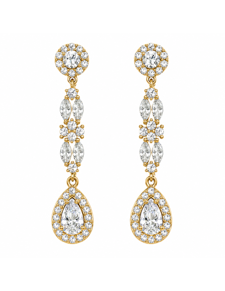 Pendientes para Mujer Chapado en Oro con Circonitas - Plata de ley