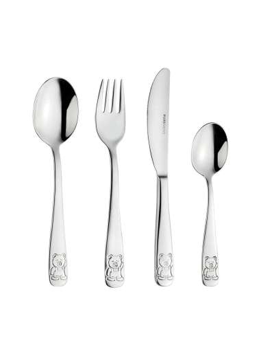Set Infantil de Bautizo con Concha y Cubiertos Oso – Global Argenti LU8227