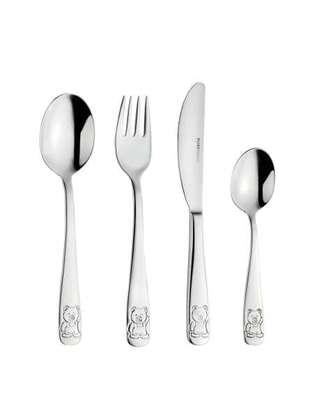 Set Infantil de Bautizo con Concha y Cubiertos Oso – Global Argenti LU8227