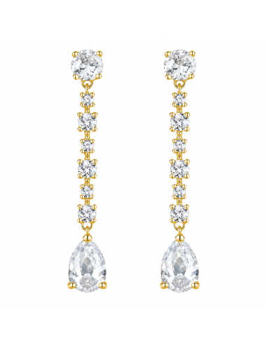 Pendientes para Mujer  Chapado en Oro con Circonitas - Plata de ley