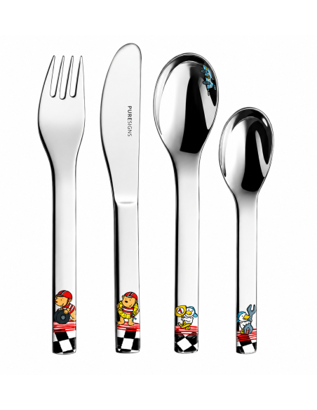 Vajilla Infantil  One Quick de 7 Piezas con motivo coches (Grabado incluido) - Puresings LU6086