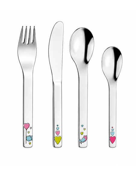 Vajilla Infantil Cora con Corazones 7 Piezas (Grabado incluido) - Puresings LU6093