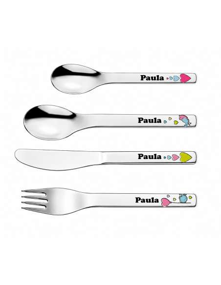 Vajilla Infantil Cora con Corazones 7 Piezas (Grabado incluido) - Puresings LU6093