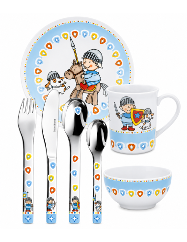 Vajilla Infantil Miko-Caballero 7 Piezas (Grabado incluido) - Puresings LU6088