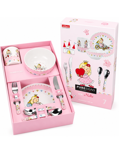 Vajilla Infantil princesa  Nelia LU6082 de 7 Piezas LU6082 (Grabado incluido)