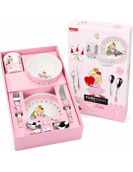 Vajilla Infantil princesa  Nelia LU6082 de 7 Piezas LU6082 (Grabado incluido)