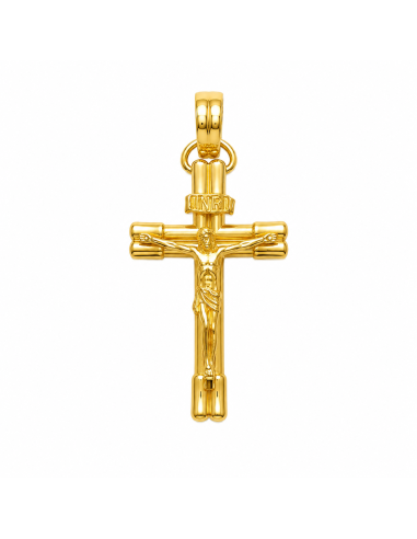 Colgante Cristo Crucificado en Cruz de Madera - Oro Amarillo 18K