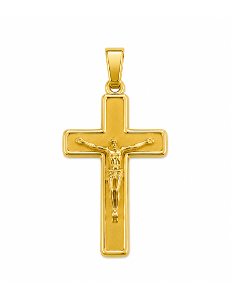 Colgante Cruz con Cristo - Oro Amarillo 18K