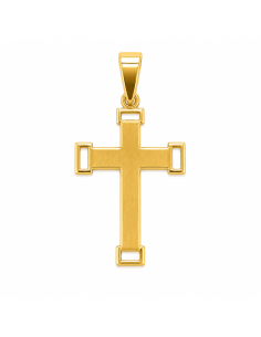 Colgante Cruz Diseño Clásico en Brillo - Oro Amarillo 18K