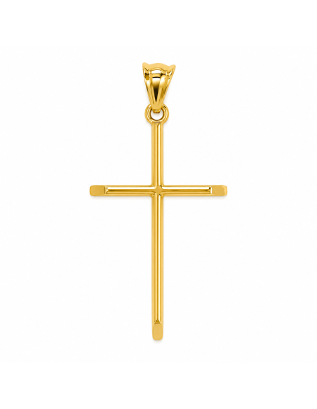 Colgante Cruz  Diseño Minimalista en Brillo - Oro Amarillo 18K
