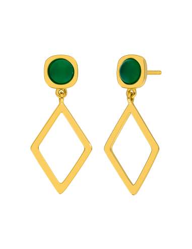 Pendientes para Mujer Eslabón con Circonitas Plata Chapada en Oro - Marea  D03501/BV