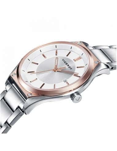 Reloj para Mujer Viceroy Bicolor con Esfera Plateada y Calendario