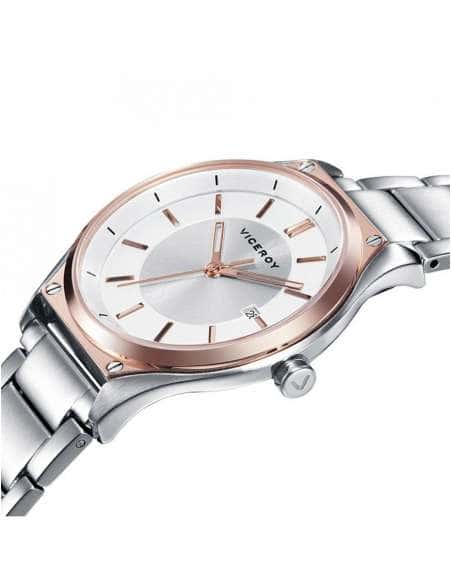 Reloj para Mujer Viceroy Bicolor con Esfera Plateada y Calendario