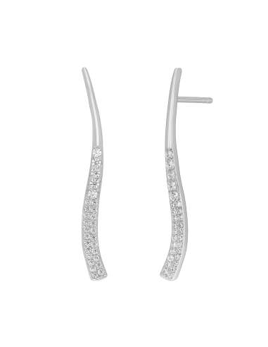 Pendientes para Mujer Curvos con Circonitas Plata - Marea D03201/BM