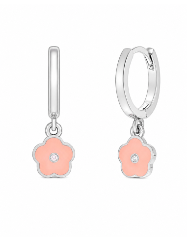 Pendientes Niña Flor Rosa con Circonita - Marea D03601/AA