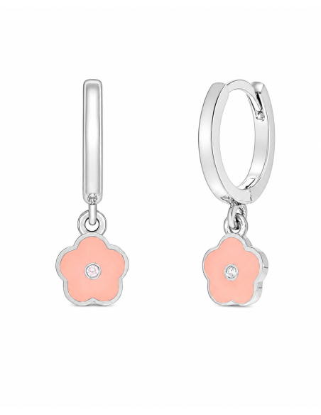 Pendientes Niña Flor Rosa con Circonita - Marea D03601/AA