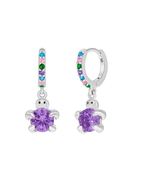 Pendientes Niña Tortuguita con Circonitas Multicolor - Marea D03601/DH