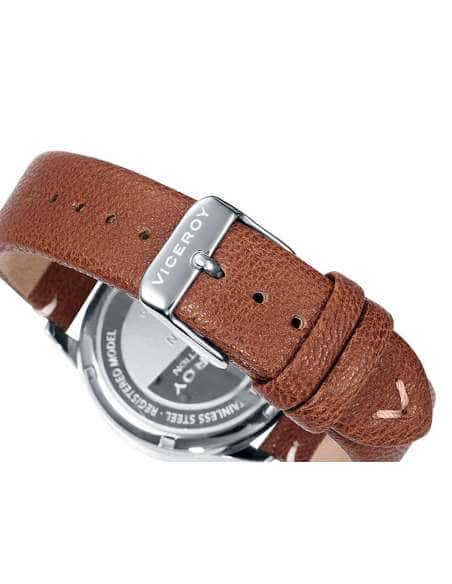 Reloj para Mujer Viceroy con Correa de Piel Marrón y Esfera Rosa Cronómetro - Viceroy 42290-07