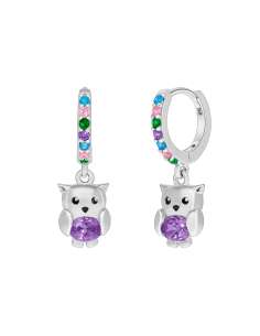 Pendientes Niña Buhó con Circonitas Multicolor - Marea D03601/DI