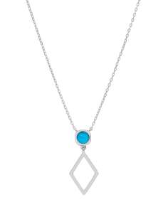 Collar para Mujer Geométrico con Piedra Azul Plata - Marea D03507/BQ
