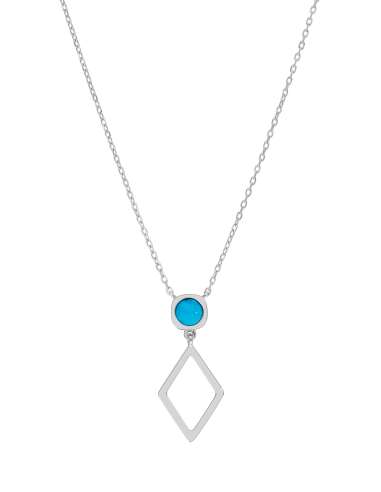 Collar para Mujer Geométrico con Piedra Azul Plata - Marea D03507/BQ
