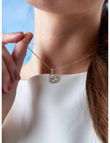 Collar Marea Llave con Corazón y Circonitas en Plata de Ley