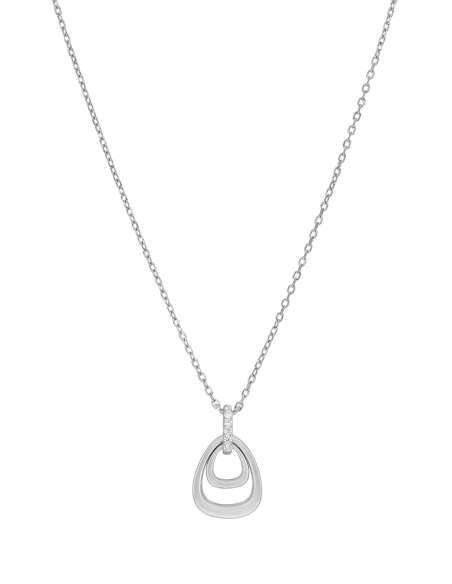 Collar para Mujer Doble Gota con Circonitas Plata - Marea D03207/BI
