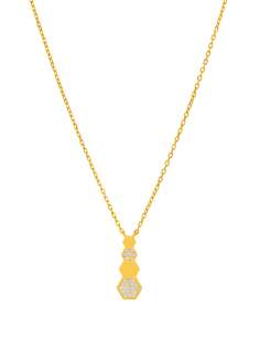 Collar para Mujer Hexágonos con Circonitas Plata Chapada - Marea D03207/BH