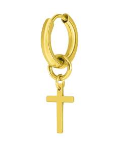 Pendiente Aro para Hombre con Cruz Chapado en Oro - Marea D00101/22