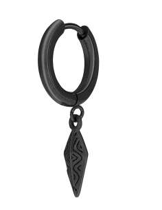 Pendiente para Hombre Negro con Colgante Tribal - Marea D00101/46