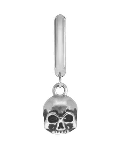 Pendiente Aro con Calavera de Acero para Hombre | Joyería Jiménez Santa Pola