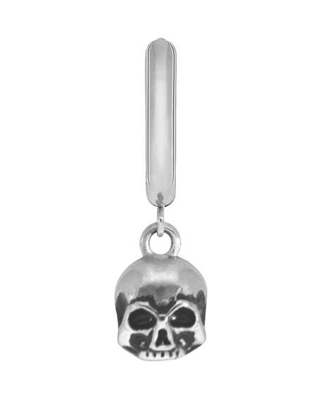 Pendiente Aro con Calavera de Acero para Hombre | Joyería Jiménez Santa Pola