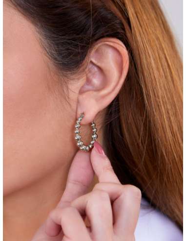 Pendientes para Mujer Aro con Bolas de Acero - Marea C02701/AC