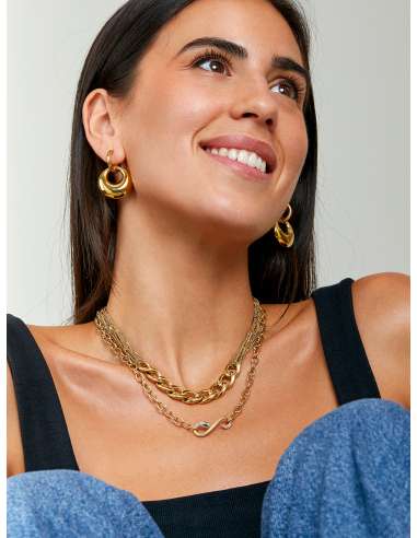 Collar de Serpiente de Acero Chapado en Oro | Joyería Jiménez Santa Pola