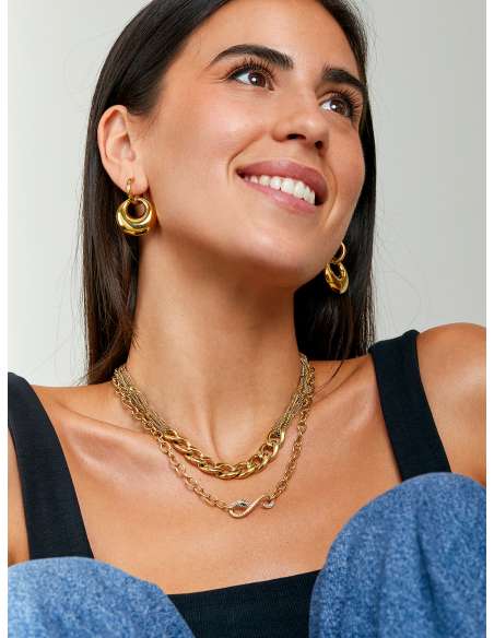 Collar de Serpiente de Acero Chapado en Oro | Joyería Jiménez Santa Pola