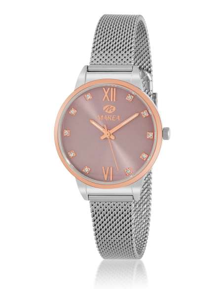 Reloj para Mujer esfera en color rosa con Malla Milanesa - Marea B41414/2