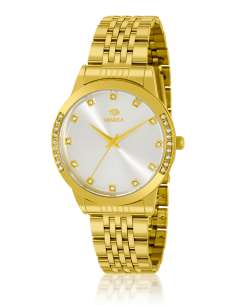 Reloj para Mujer de Acero Dorado esfera blanca con Circonitas - Marea B41440/6