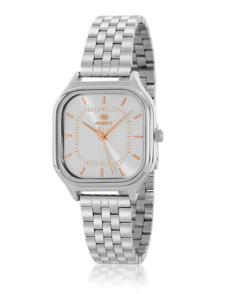 Reloj para Mujer esfera plateada con Caja Cuadrada - Marea B41381/1