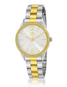 Reloj para Mujer esfera plateada con Bisel Dorado - Marea B41413/6