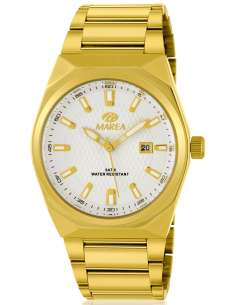 Reloj para Hombre de Acero Dorado y Esfera Blanca - Marea B36223/4