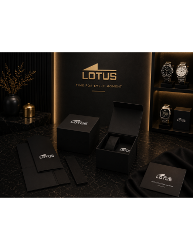 Reloj para Hombre Cronógrafo Negro con Detalles Rosados y Brazalete de Acero