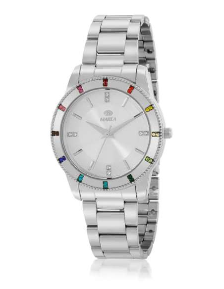 Reloj para Mujer de Acero esfera e índices decorados con circonitas - Marea B41371/1