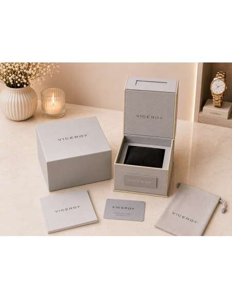 Reloj para Mujer Esfera Dorada  con Caja y Brazalete de Acero Dorado  - Viceroy 42414-23