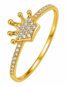 Anillo para Mujer Corona con Circonitas - Oro Amarillo 18K
